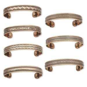 Wholesale Jewelry Lot 7 Handcrafted India Copper Magnetic Therapy Cuff Bracelets